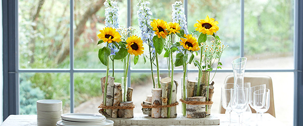 DIY-BLOG: Moderne Tischdeko mit Sonnenblumen